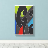 Contemporary Abstract Maori Art work 9 by RRW キャンバスプリント (インサイチュ (ウッドフロア))