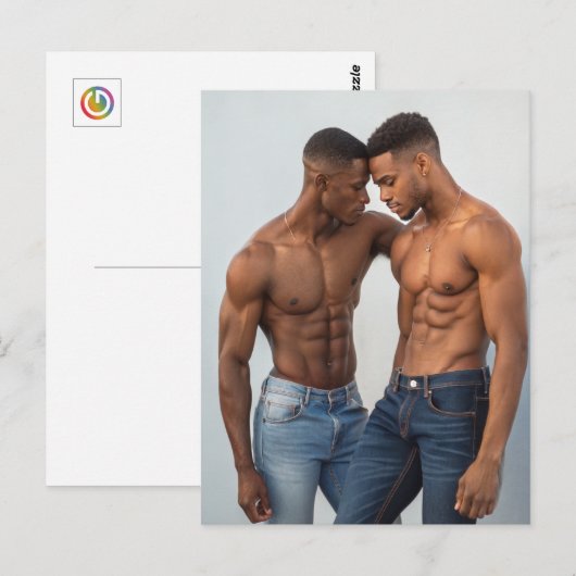 Contemporary Affection: Dual Portrait in Modern Li ポストカード (正面/裏面)