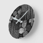 Contemporary African Motif ラウンド壁時計 (傾斜)