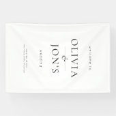 Contemporary Black and White Wedding Welcome 横断幕 (横)