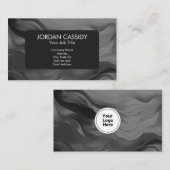 Contemporary Black And White Your Logo Simple 名刺 (正面/裏面)