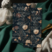 Contemporary Black Floral Wedding Ceremony Program