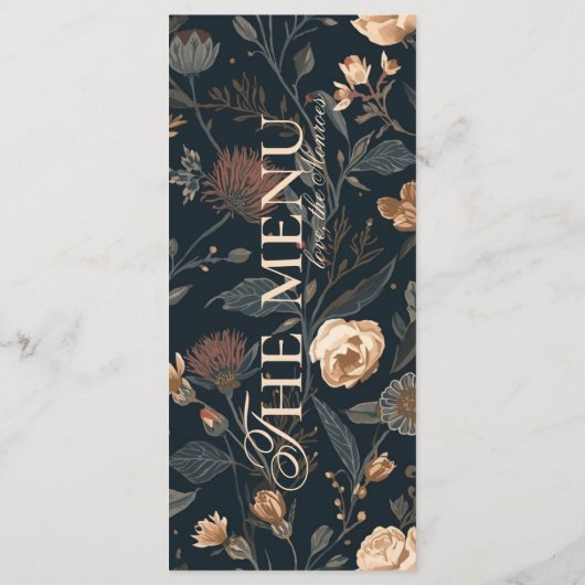 Contemporary Black Floral Wedding Dinner メニュー (裏面)
