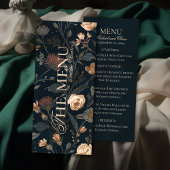 Contemporary Black Floral Wedding Dinner メニュー