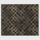 Contemporary Black Gold Geometric Abstract Pattern ラッピングペーパー (フラット)