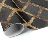 Contemporary Black Gold Geometric Abstract Pattern ラッピングペーパー (ロールコーナー)