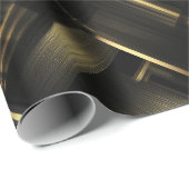 Contemporary Black Gold Geometric Abstract Pattern ラッピングペーパー (ロールコーナー)