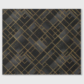 Contemporary Black Gold Geometric Abstract Pattern ラッピングペーパー (フラット)