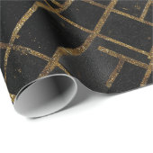 Contemporary Black Gold Geometric Abstract Pattern ラッピングペーパー (ロールコーナー)