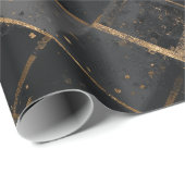 Contemporary Black Gold Geometric Abstract Pattern ラッピングペーパー (ロールコーナー)