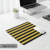 Contemporary Black Metallic Gold Stripe Layout マウスパッド