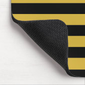 Contemporary Black Metallic Gold Stripe Layout マウスパッド (コーナー)