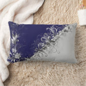 Contemporary Blue and Grey Decorative ランバークッション (ブランケット)