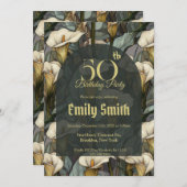 Contemporary Call Lilies Floral Girl Birthday  招待状 (正面/裏面)