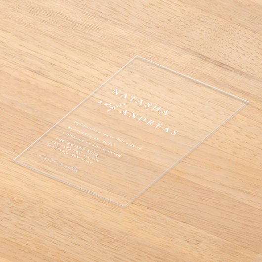 Contemporary Chic Wedding アクリル招待状 (レイダウン)