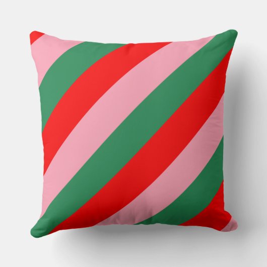 Contemporary Christmas Candy Stripes  クッション (裏面)
