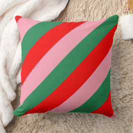 Contemporary Christmas Candy Stripes  クッション