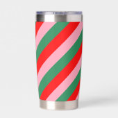 Contemporary Christmas Candy Stripes 保温保冷タンブラー (背面)