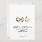 Contemporary Christmas Ornament Earth Tone Holiday シーズンカード (正面)