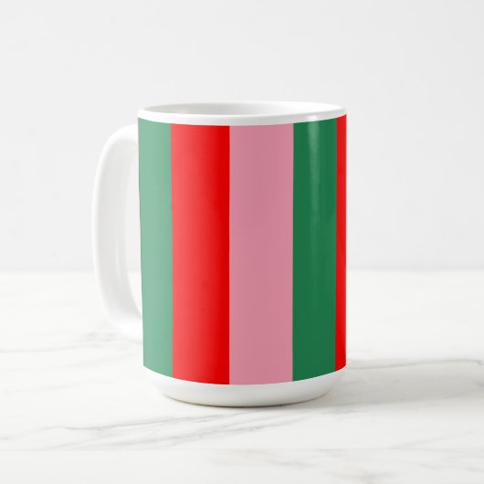 Contemporary Christmas Stripes  コーヒーマグカップ (正面左)
