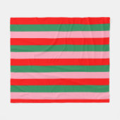 Contemporary Christmas Stripes  フリースブランケット (正面(横))