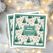 Contemporary Christmas Trees Festive Paper Napkins