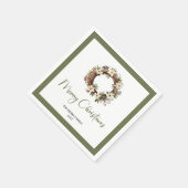 Contemporary Christmas Wreat Custom Family Napkins スタンダードカクテルナプキン (角)