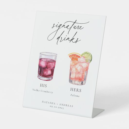 Contemporary Cocktails Signature Drinks 台座サイン (正面)