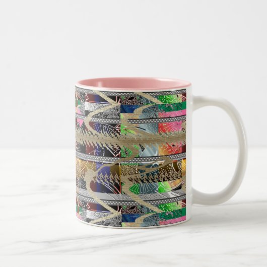 Contemporary Colorful Geometric Abstract  ツートーンマグカップ (右)