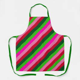 Contemporary Colors Christmas Stripes  エプロン
