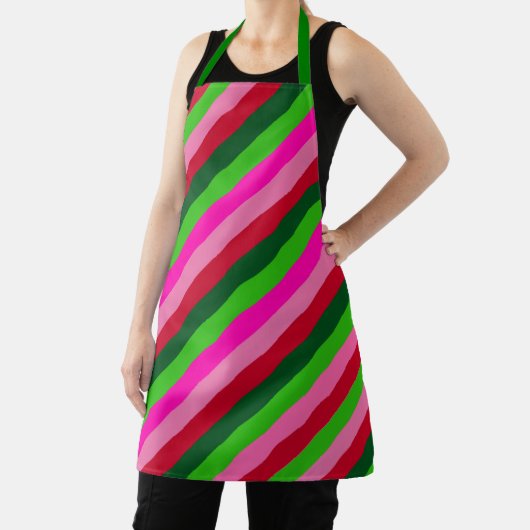 Contemporary Colors Christmas Stripes  エプロン (インサイチュ)