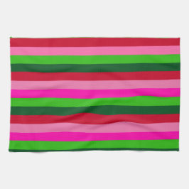 Contemporary Colors Christmas Stripes  キッチンタオル