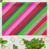 Contemporary Colors Christmas Stripes  キッチンタオル (折り畳み)