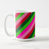 Contemporary Colors Christmas Stripes  コーヒーマグカップ (左)
