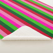 Contemporary Colors Christmas Stripes  シェルパブランケット (3/4)