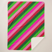 Contemporary Colors Christmas Stripes シェルパブランケット (正面)