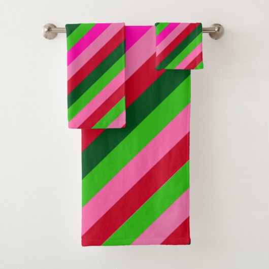 Contemporary Colors Christmas Stripes  バスタオルセット (インサイチュ)
