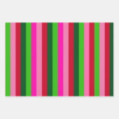 Contemporary Colors Christmas Stripes ラッピングペーパーシート (正面2)