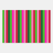 Contemporary Colors Christmas Stripes ラッピングペーパーシート (正面)
