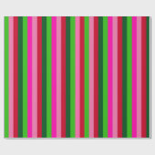 Contemporary Colors Christmas Stripes ラッピングペーパー (フラット)