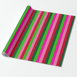 Contemporary Colors Christmas Stripes  ラッピングペーパー
