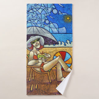 Contemporary Cubist Beach Art - Summer Relaxation バスタオルセット