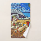 Contemporary Cubist Beach Art - Summer Relaxation バスタオルセット (ハンドタオル)