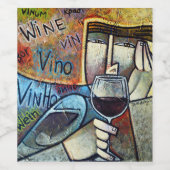 Contemporary Cubist Wine Art Custom Bottle Label ワインラベル (シングルラベル)