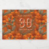 Contemporary Custom Lilies Floral Surprise Birthda リキュールボトルラベル (シングルラベル)