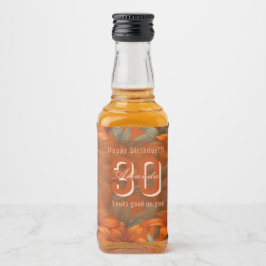 Contemporary Custom Lilies Floral Surprise Birthda リキュールボトルラベル