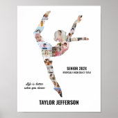 Contemporary Dance Photo Collage Senior Gift ポスター (正面)