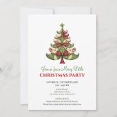 Contemporary designer Christmas tree party invite 招待状 (正面)