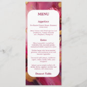 Contemporary Elegance:  Fuchsia Pink Gold Menu メニュー (正面)