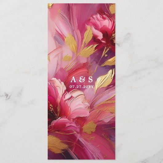 Contemporary Elegance:  Fuchsia Pink Gold Menu メニュー (裏面)